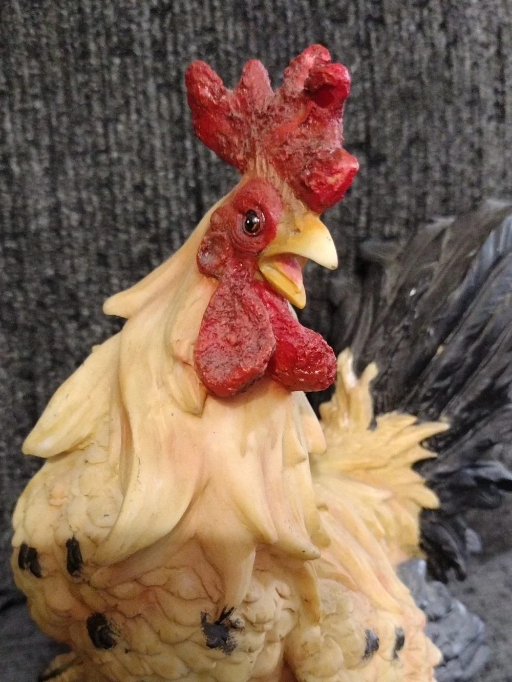 Unbranded Yellow and Black Rooster Sculpture - Farmhouse Accent - Picture 2 of 4